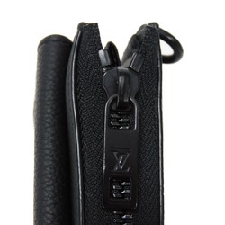 Louis Vuitton LOUIS VUITTON Long Wallet Zippy Dragonne Handle Strap Black RFID LV Aerogram Noir M69831 Men's Billfold