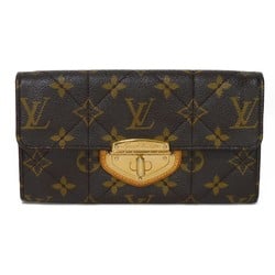 Louis Vuitton LOUIS VUITTON Long Wallet Portefeuille Sarah Turnlock Twistlock Stitch Bifold Monogram Etoile Maron M66556 Men's Women's Billfold