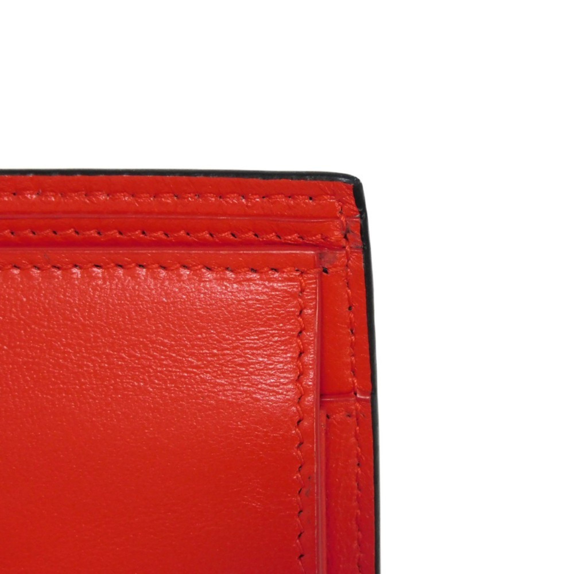 BALENCIAGA Essential Square Fold Wallet Smooth Black Red 664038 23VMY 1065 Men's Billfold