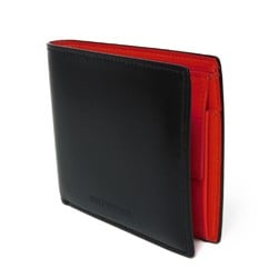 BALENCIAGA Essential Square Fold Wallet Smooth Black Red 664038 23VMY 1065 Men's Billfold