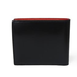 BALENCIAGA Essential Square Fold Wallet Smooth Black Red 664038 23VMY 1065 Men's Billfold