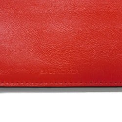 BALENCIAGA Essential Square Fold Wallet Smooth Black Red 664038 23VMY 1065 Men's Billfold