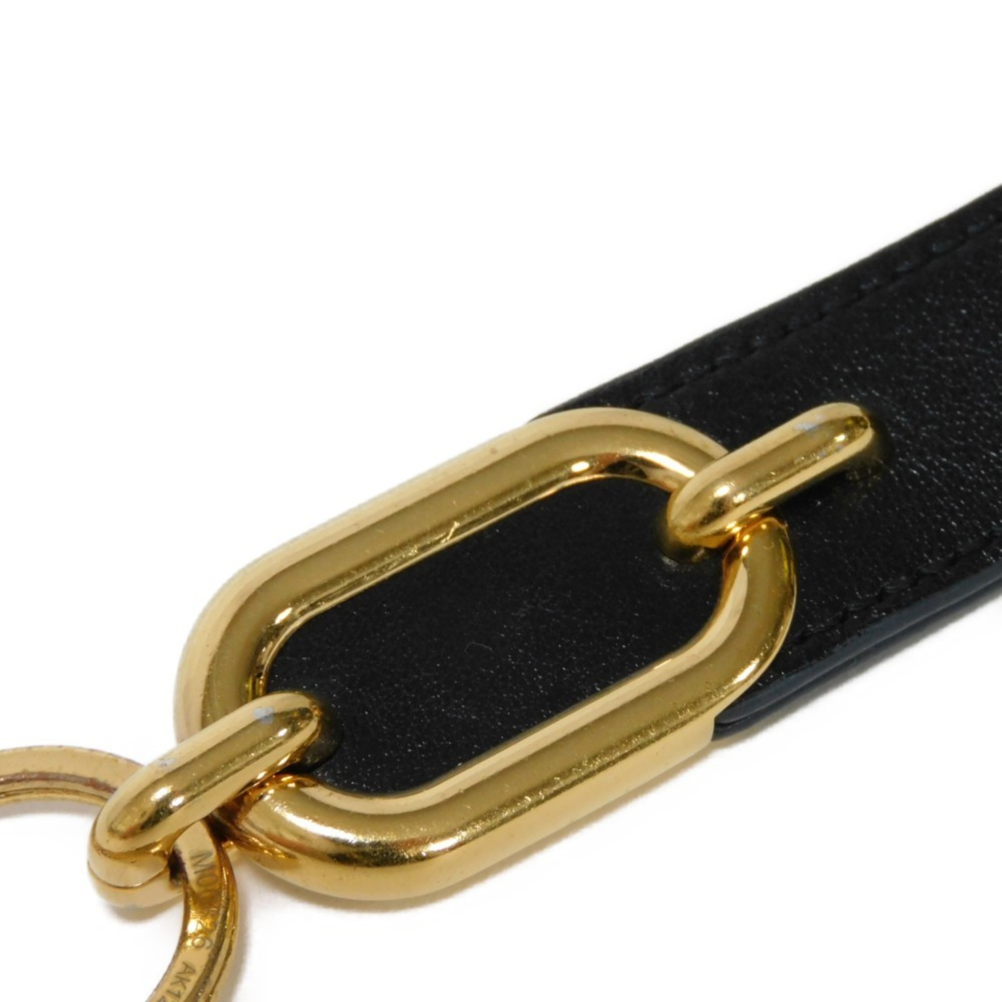 Louis Vuitton LOUIS VUITTON Keychain Portecle Dragonne LV Link Signature Maroon Gold Monogram Noir M00826 Men's