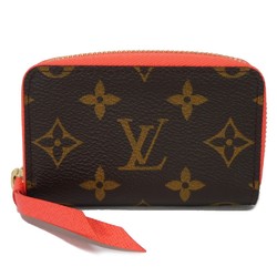 Louis Vuitton LOUIS VUITTON Coin Case Multicart Purse Maroon Brown Pink Card Monogram Poppy Petal M61540 Women's