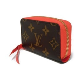 Louis Vuitton LOUIS VUITTON Coin Case Multicart Purse Maroon Brown Pink Card Monogram Poppy Petal M61540 Women's