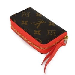 Louis Vuitton LOUIS VUITTON Coin Case Multicart Purse Maroon Brown Pink Card Monogram Poppy Petal M61540 Women's