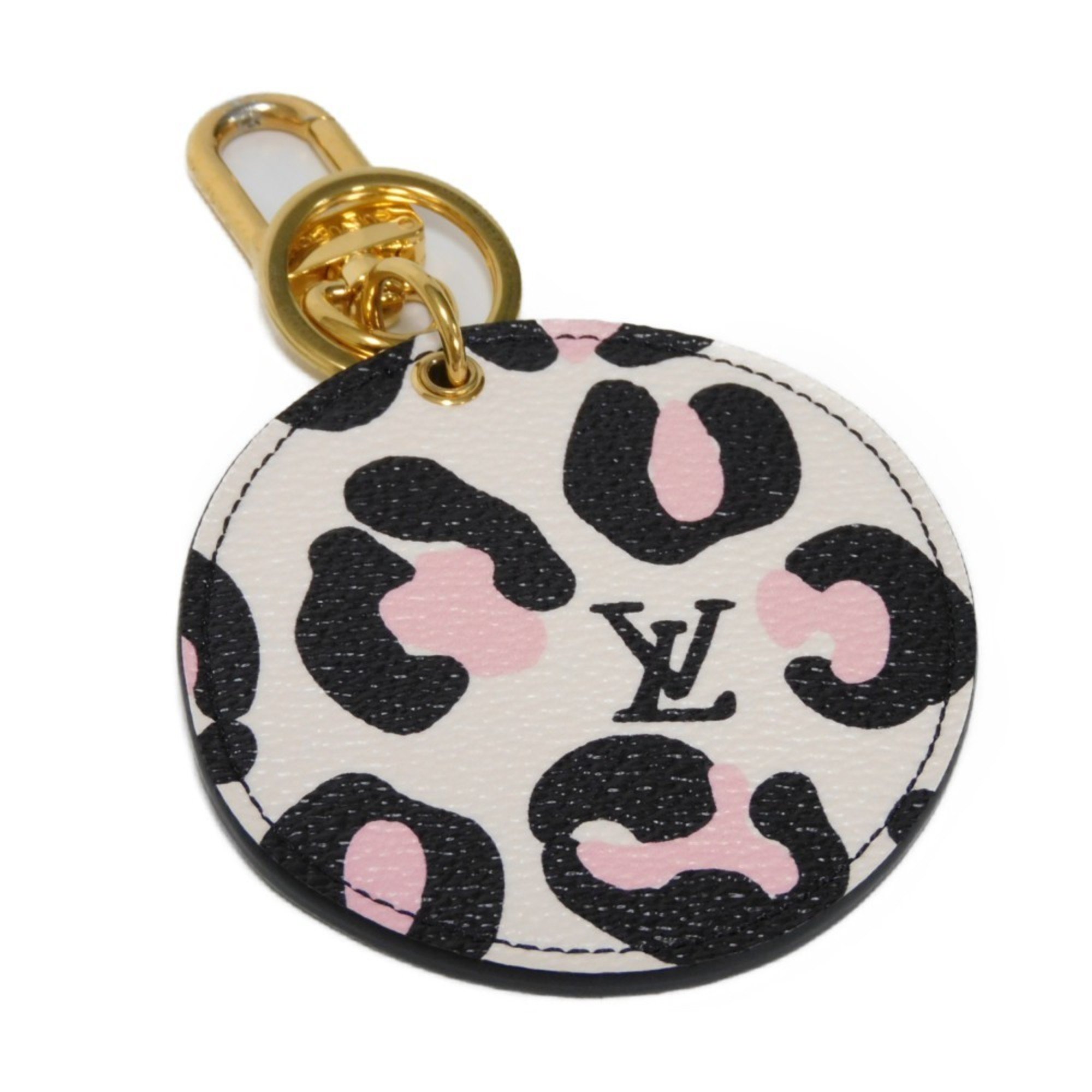 Louis Vuitton LOUIS VUITTON Keychain Porte Cle Illustre Wild at Heart Animal Pink Monogram Noir MP3070 Men's Women's