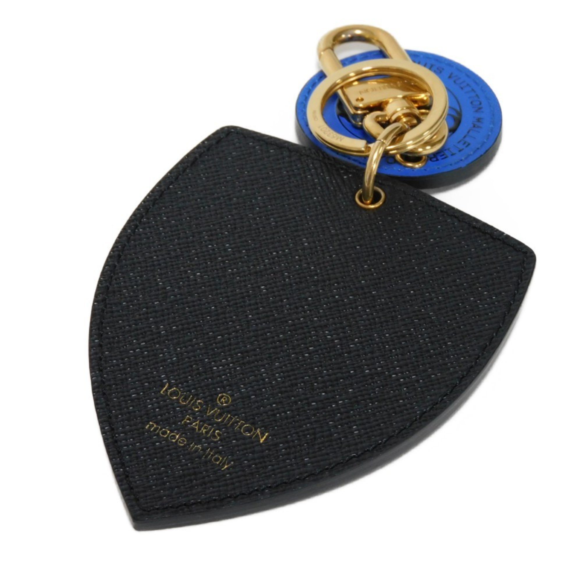 Louis Vuitton LOUIS VUITTON Keychain Porto Cle World Tour Sticker Black Bag Charm Key Ring My LV Noir M63201 Men's Women's