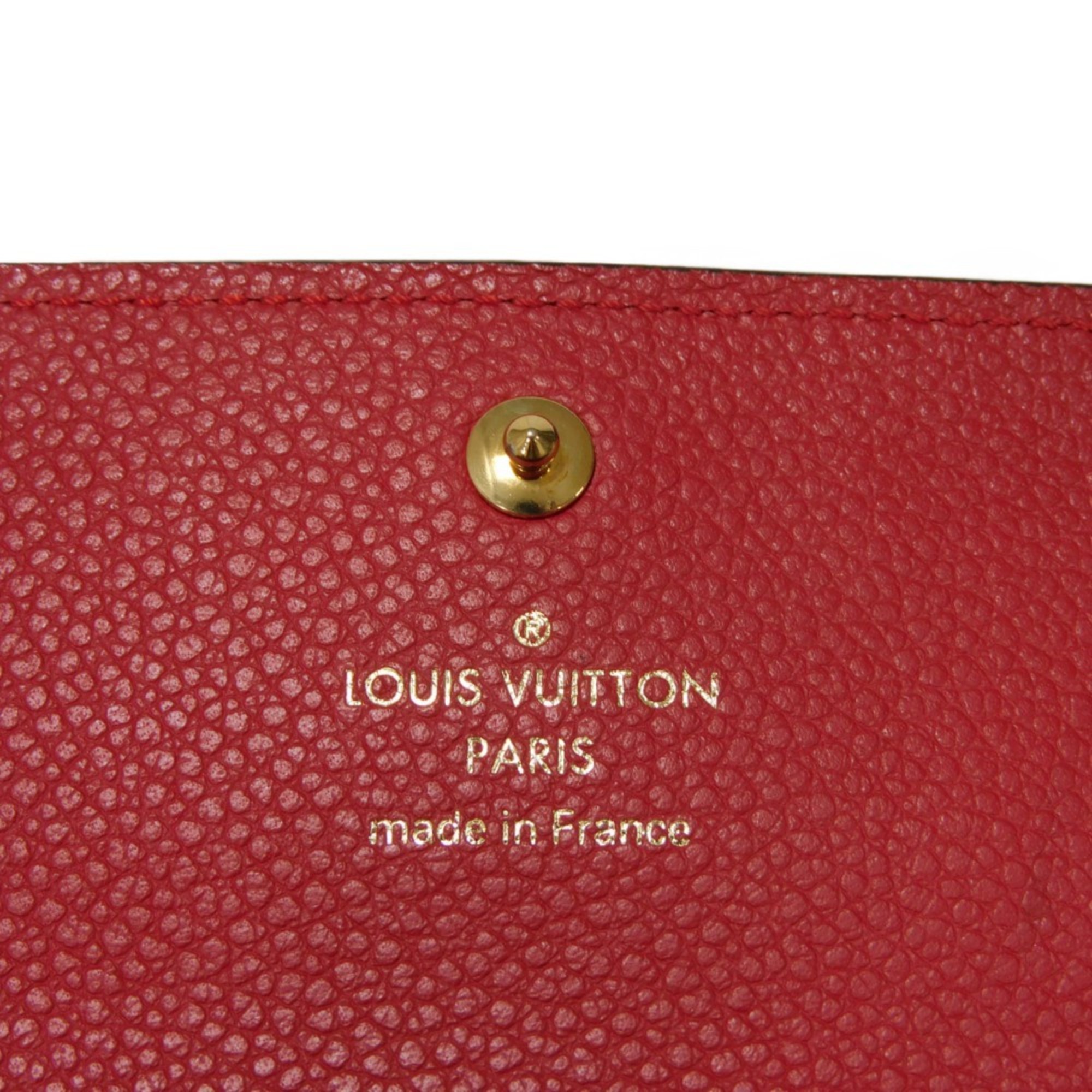 Louis Vuitton LOUIS VUITTON Long Wallet Portefeuille Venus LV Padlock Flower Brown Red Monogram Cerise M61836 Women's Billfold