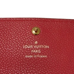 Louis Vuitton LOUIS VUITTON Long Wallet Portefeuille Venus LV Padlock Flower Brown Red Monogram Cerise M61836 Women's Billfold