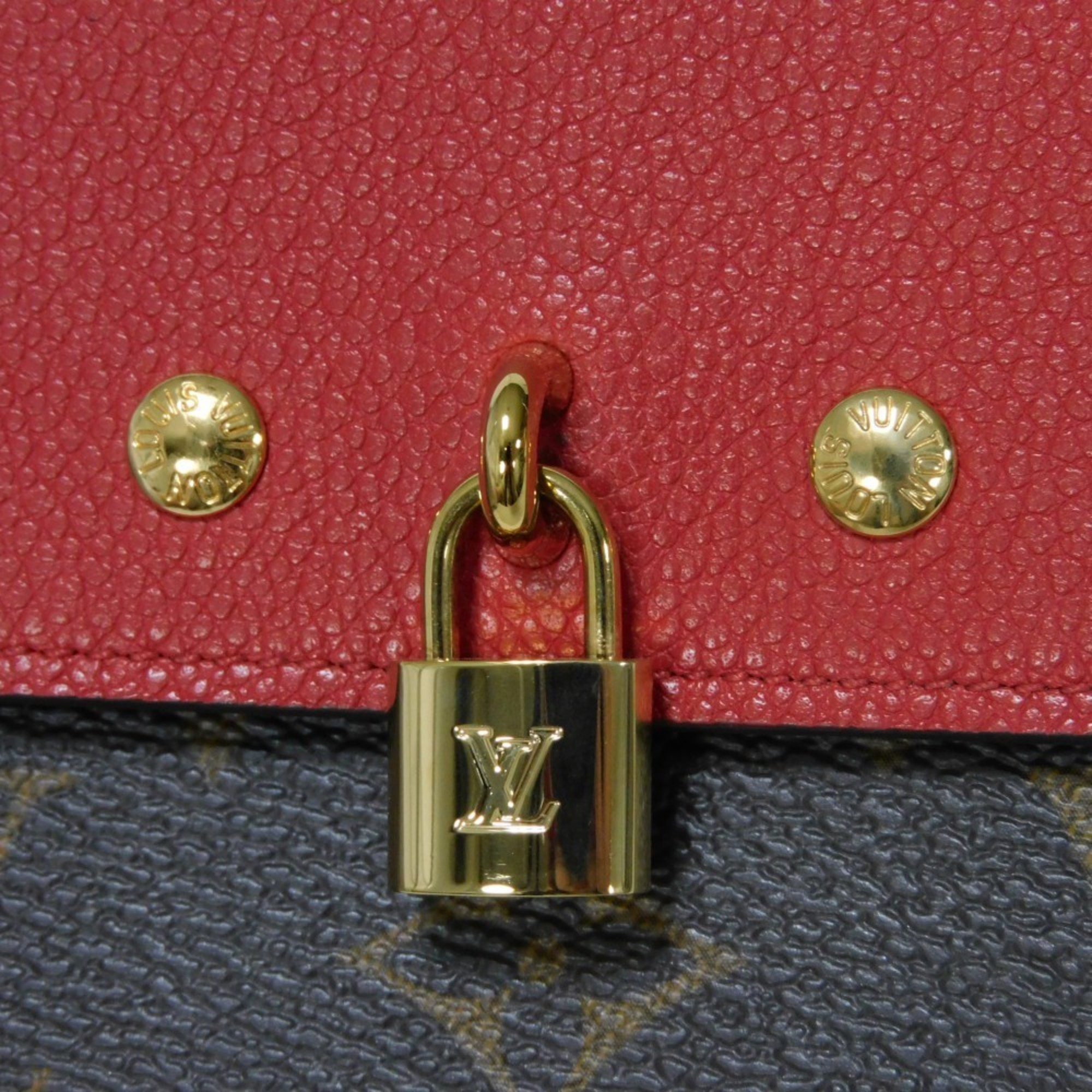 Louis Vuitton LOUIS VUITTON Long Wallet Portefeuille Venus LV Padlock Flower Brown Red Monogram Cerise M61836 Women's Billfold