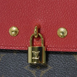 Louis Vuitton LOUIS VUITTON Long Wallet Portefeuille Venus LV Padlock Flower Brown Red Monogram Cerise M61836 Women's Billfold