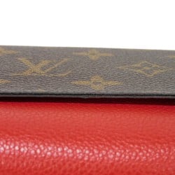 Louis Vuitton LOUIS VUITTON Long Wallet Portefeuille Venus LV Padlock Flower Brown Red Monogram Cerise M61836 Women's Billfold