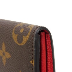 Louis Vuitton LOUIS VUITTON Long Wallet Portefeuille Venus LV Padlock Flower Brown Red Monogram Cerise M61836 Women's Billfold