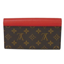 Louis Vuitton LOUIS VUITTON Long Wallet Portefeuille Venus LV Padlock Flower Brown Red Monogram Cerise M61836 Women's Billfold