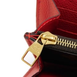 Louis Vuitton LOUIS VUITTON Long Wallet Portefeuille Venus LV Padlock Flower Brown Red Monogram Cerise M61836 Women's Billfold