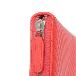 Chanel CHANEL Long Wallet Chevron Zip V Stitch 2 Round Coco Mark Coral Pink A50097 Women's Bill Compartment