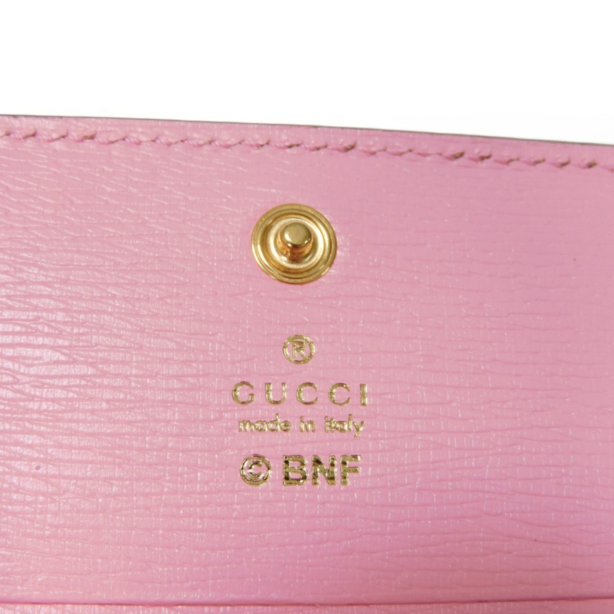 Gucci GUCCI Bi-fold wallet Bananya Compact Banana Lightning Bolt Inazuma Pastel Light Pink 701009 Women's Billfold