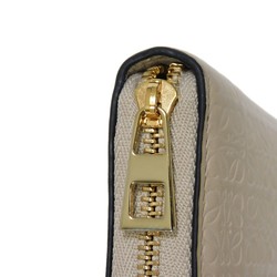 LOEWE Long Wallet Repeat Zip Around Current Greige Round Anagram Embossed Light Oat C499T12X07 Men's Women's Billfold