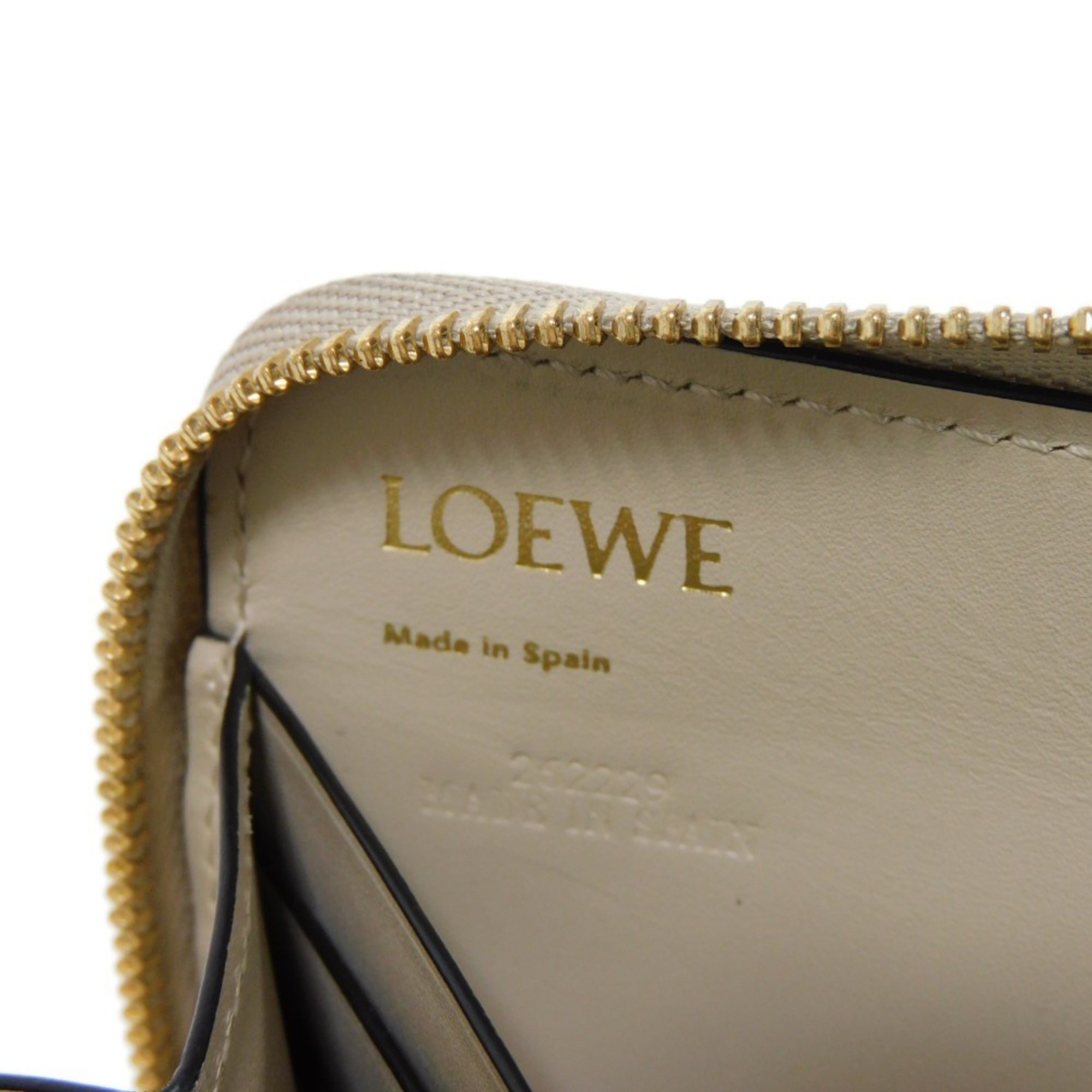 LOEWE Long Wallet Repeat Zip Around Current Greige Round Anagram Embossed Light Oat C499T12X07 Men's Women's Billfold