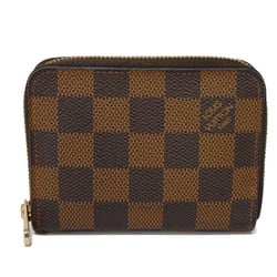 Louis Vuitton LOUIS VUITTON Coin Case Zippy Purse Round Wallet Brown Checkered Damier Ebene N63070 Men's Women's