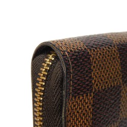 Louis Vuitton LOUIS VUITTON Coin Case Zippy Purse Round Wallet Brown Checkered Damier Ebene N63070 Men's Women's