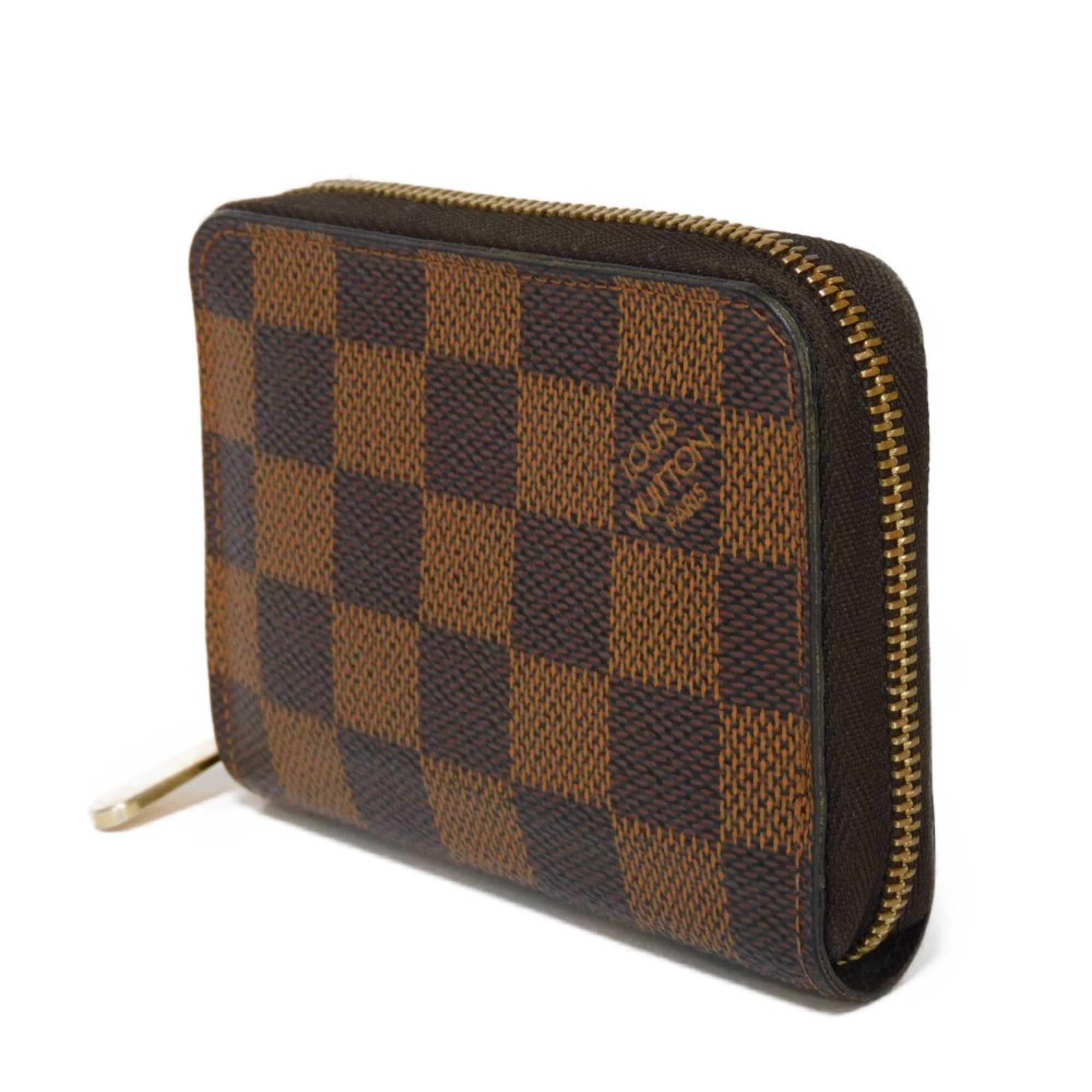 Louis Vuitton LOUIS VUITTON Coin Case Zippy Purse Round Wallet Brown Checkered Damier Ebene N63070 Men's Women's