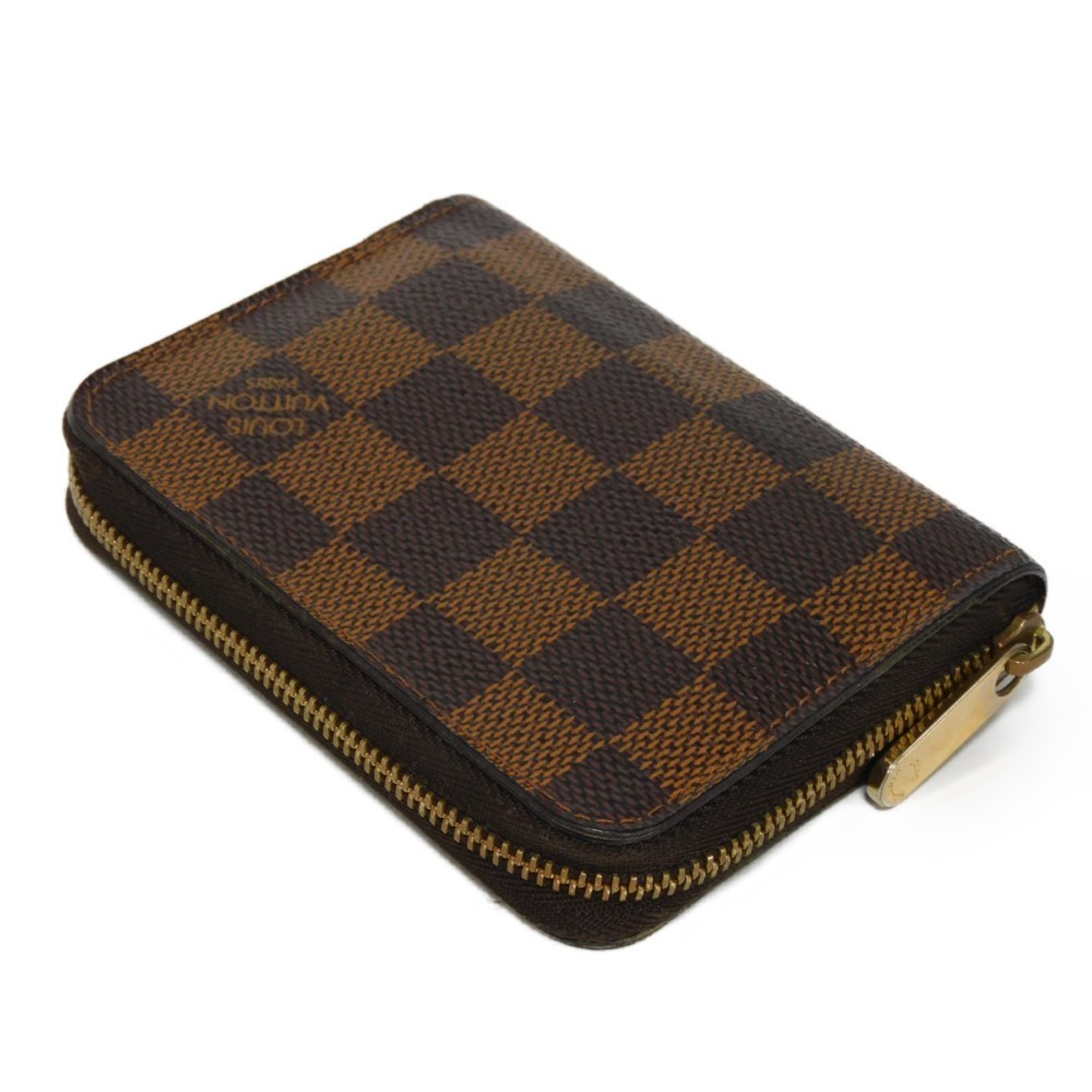 Louis Vuitton LOUIS VUITTON Coin Case Zippy Purse Round Wallet Brown Checkered Damier Ebene N63070 Men's Women's