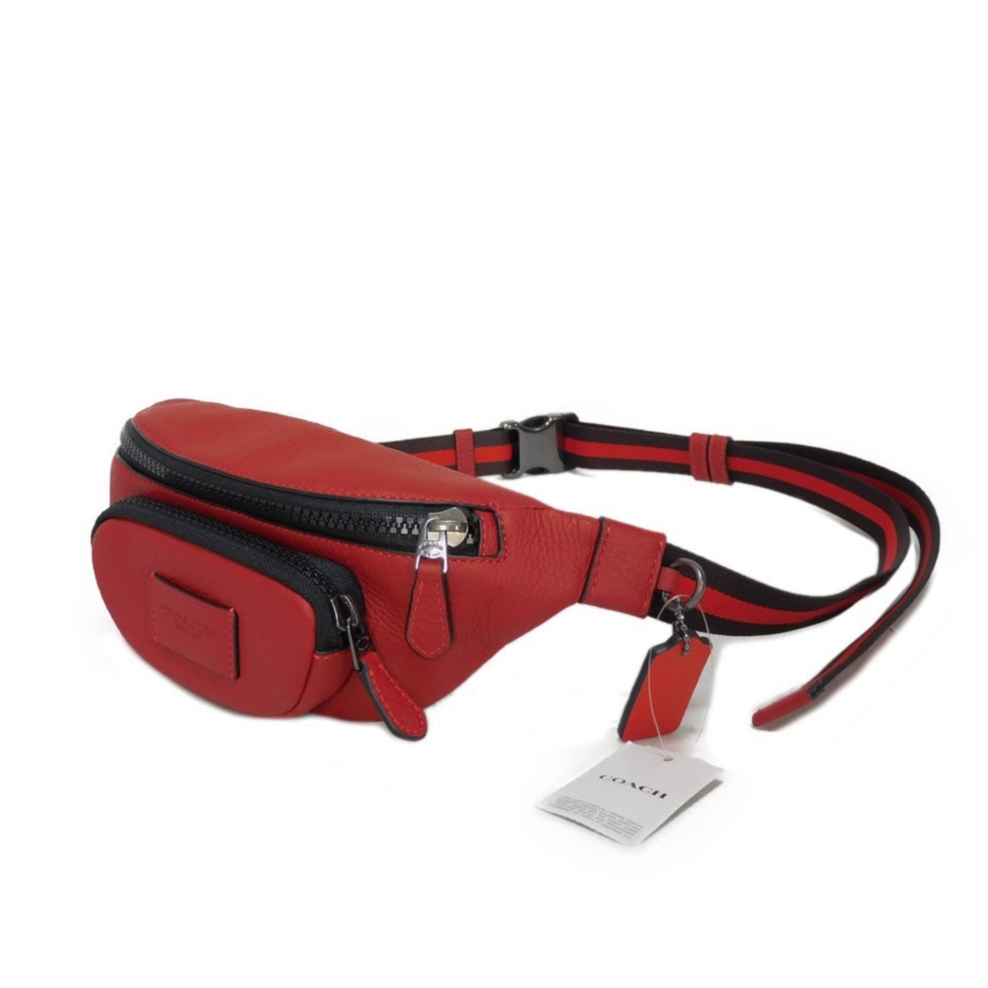 Coach COACH Body Bag Sprint Belt 24 Pale Blue Waist Pouch Embossed Red CJ684 Men's