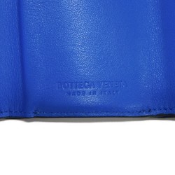 Bottega Veneta Tiny Wallet Nero Cobalt Bicolor RFID Maxi Intrecciato 667036 VCPQ6 1073 Men's Billfold