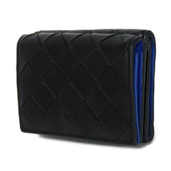 Bottega Veneta Tiny Wallet Nero Cobalt Bicolor RFID Maxi Intrecciato 667036 VCPQ6 1073 Men's Billfold