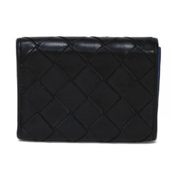 Bottega Veneta Tiny Wallet Nero Cobalt Bicolor RFID Maxi Intrecciato 667036 VCPQ6 1073 Men's Billfold