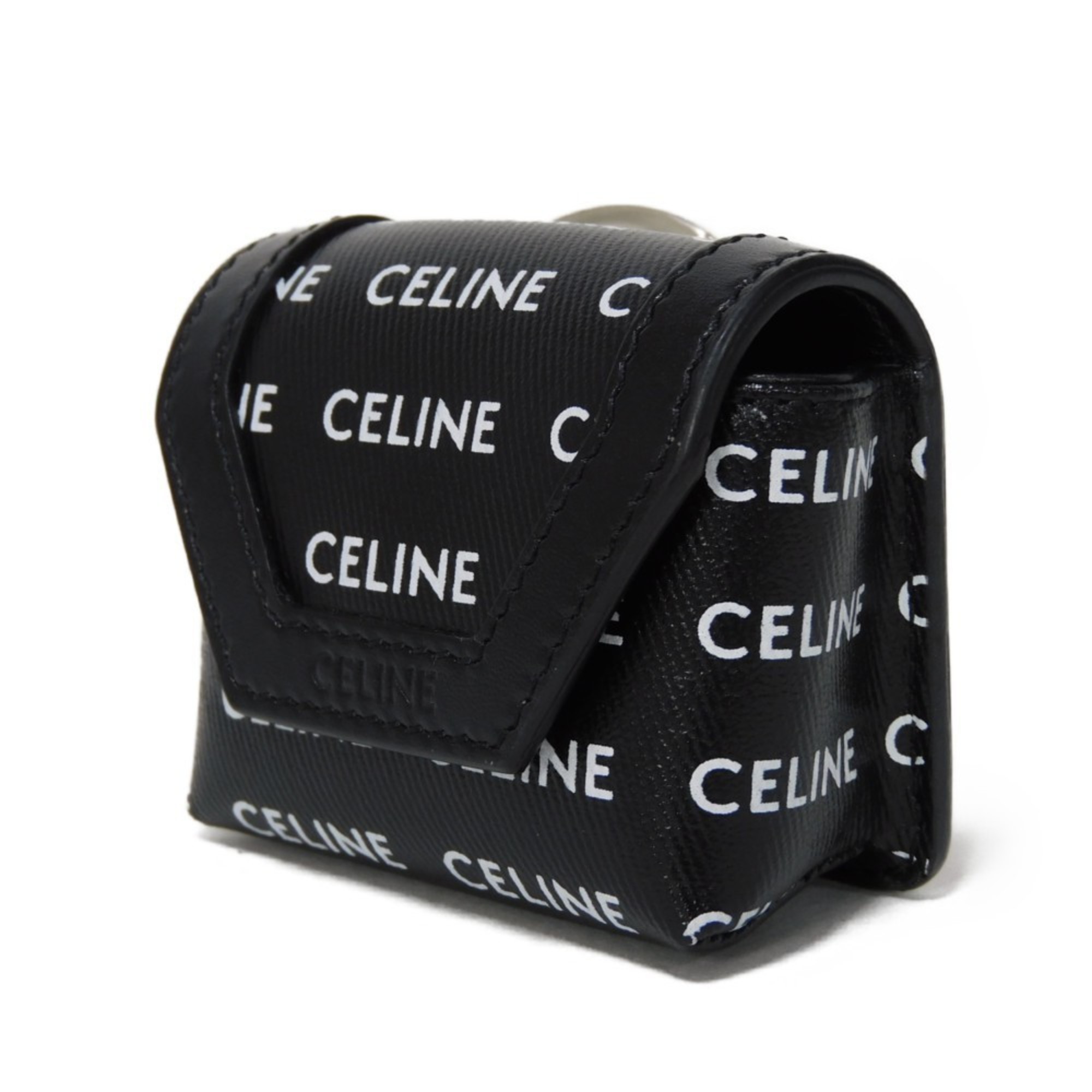 CELINE Keychain Envelope AirPods Keyring Embossed Black White Airpods 10H402DTD.38AW Men's Women's