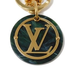 Louis Vuitton LOUIS VUITTON Keychain Portocle LV Token Signature Marble GP Gold Key Ring Circle Green MP2722 Men's