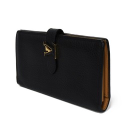 Louis Vuitton LOUIS VUITTON Long Wallet LV Vertical Bi-fold Noir Camel Black Bicolor RFID IC Chip Taurillon M81330 Men's Women's Billfold