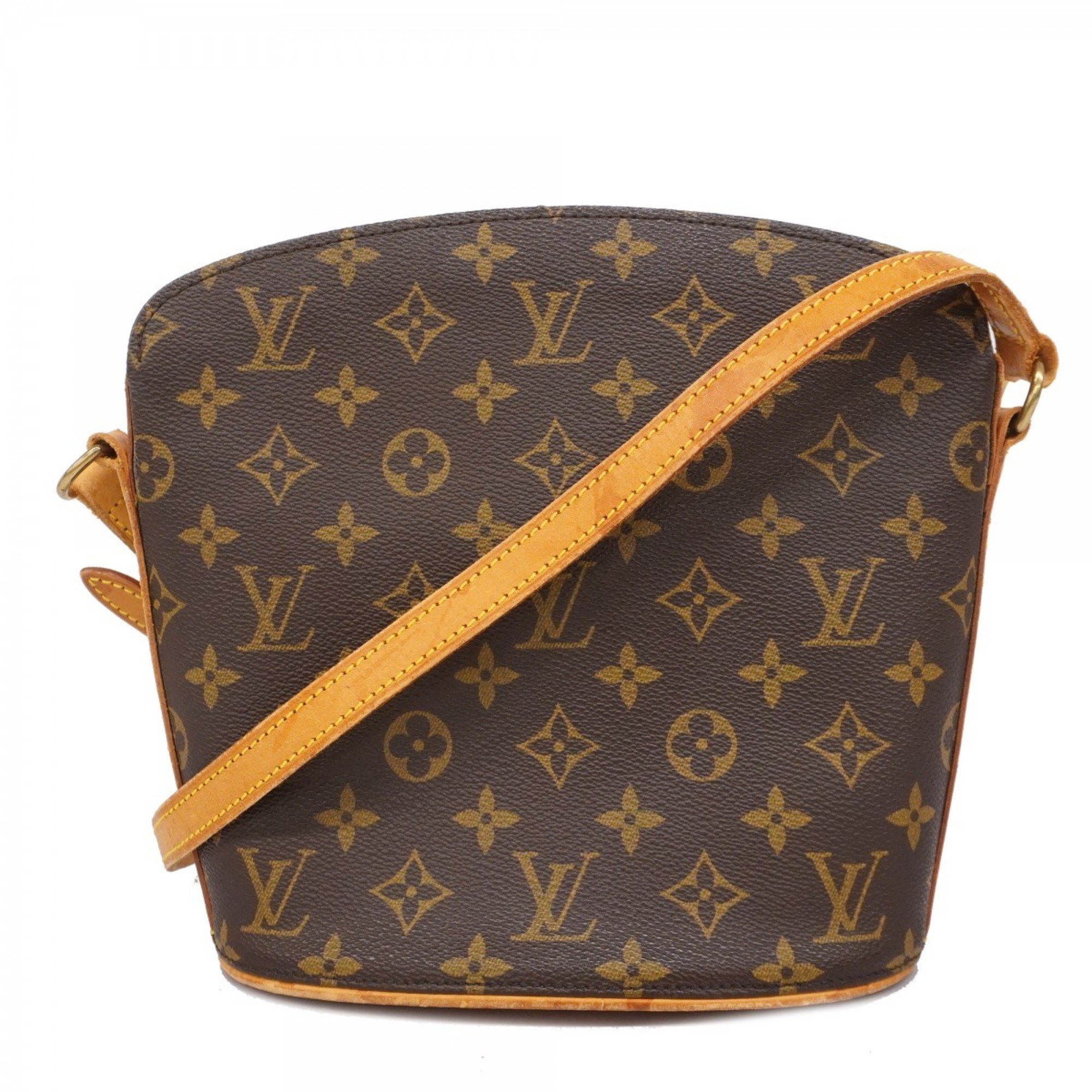 Louis Vuitton Shoulder Bag Monogram Drouot M51290 Brown Ladies