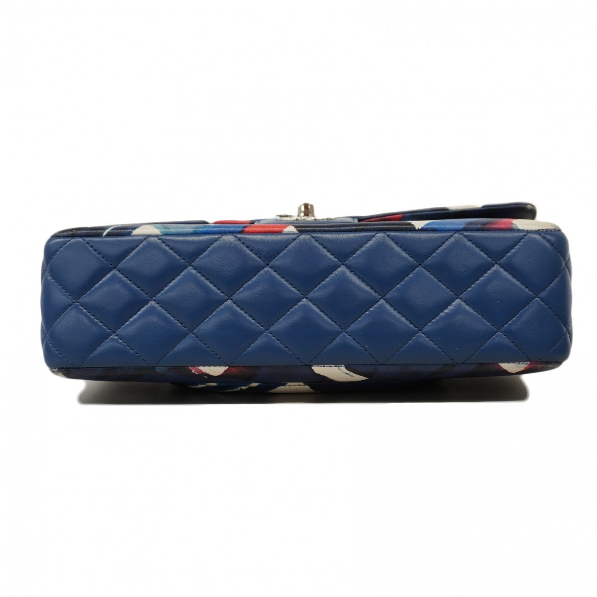 Chanel Shoulder Bag Matelasse Airline Lambskin Blue White Pink Women's