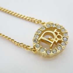 Christian Dior Necklace Rhinestone GP Plated Gold Ladies