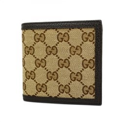 Gucci Wallet GG Canvas 150413 Leather Brown Men's