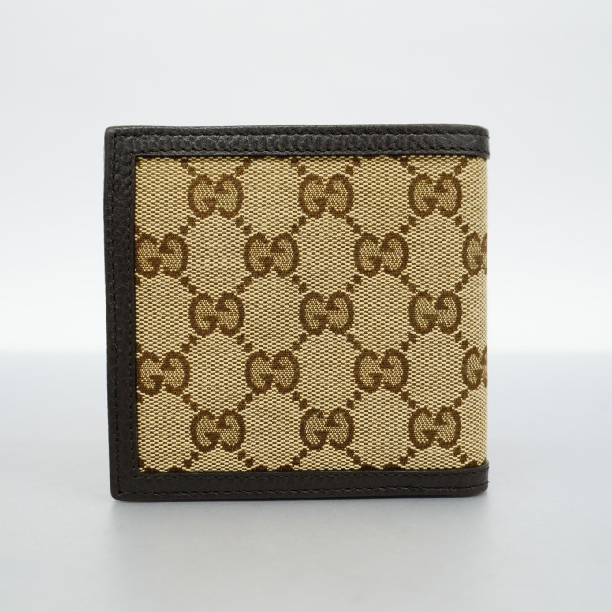 Gucci Wallet GG Canvas 150413 Leather Brown Men's