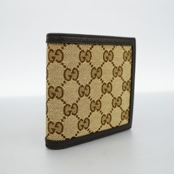 Gucci Wallet GG Canvas 150413 Leather Brown Men's