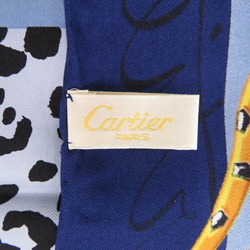 Cartier Leopard Silk Navy Blue Yellow Light Scarf Muffler 0043CARTIER