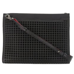 Christian Louboutin Sky Pouch Studded Leather Black Shoulder Bag 0040