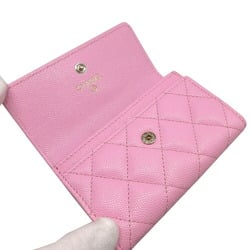 Chanel Matelasse Coco Mark Caviar Skin AP3187 Random Seal Pink Card Case 0485CHANEL