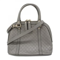 Gucci handbag Micro Guccissima 449654 leather grey champagne ladies