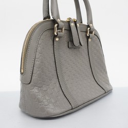 Gucci handbag Micro Guccissima 449654 leather grey champagne ladies