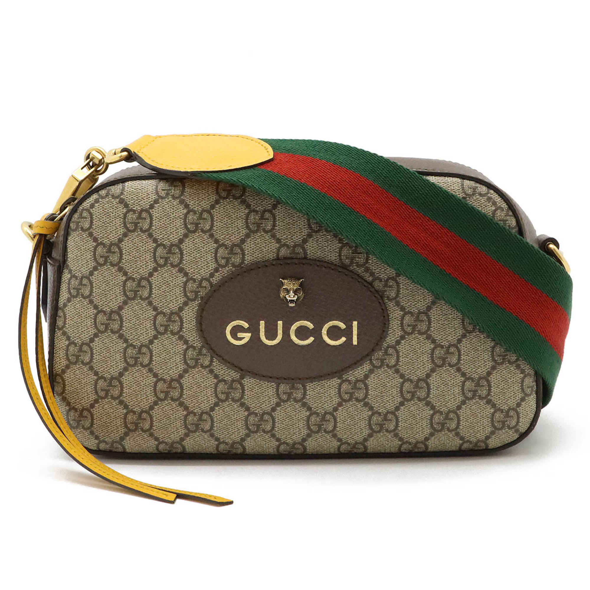 GUCCI Gucci Neo GG Supreme Bag Shoulder Clutch PVC Leather Beige Brown 476466