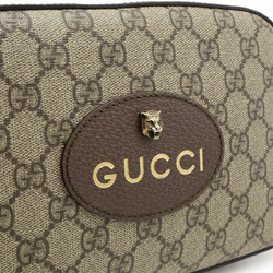 GUCCI Gucci Neo GG Supreme Bag Shoulder Clutch PVC Leather Beige Brown 476466