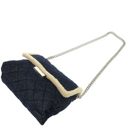 Stella McCartney quilted denim faux shearling chain shoulder bag, mouton boa 391924 W9858 F16 495151 01 cotton navy 0501Stella