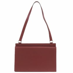 Hermes Valentin Box Calf Rouge H E Stamp Shoulder Bag Red 0257 HERMES